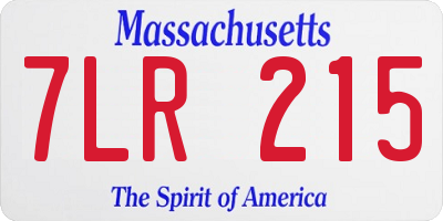 MA license plate 7LR215