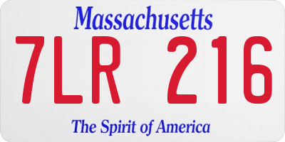 MA license plate 7LR216