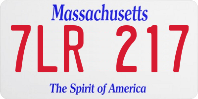 MA license plate 7LR217