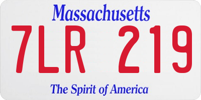 MA license plate 7LR219