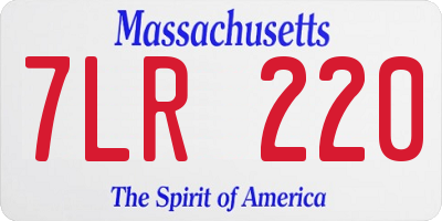 MA license plate 7LR220