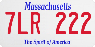 MA license plate 7LR222