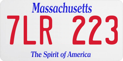 MA license plate 7LR223