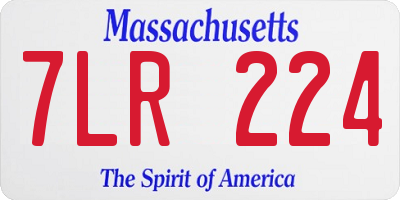 MA license plate 7LR224