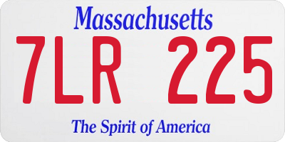 MA license plate 7LR225