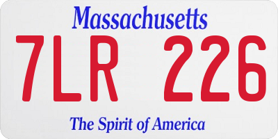 MA license plate 7LR226