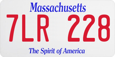 MA license plate 7LR228