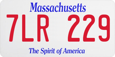 MA license plate 7LR229