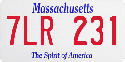 MA license plate 7LR231