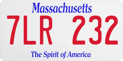 MA license plate 7LR232