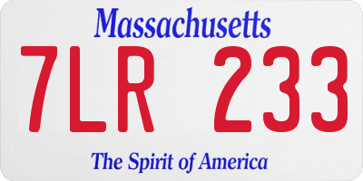 MA license plate 7LR233