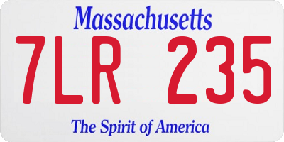 MA license plate 7LR235