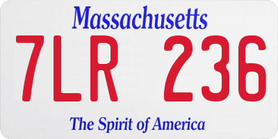 MA license plate 7LR236