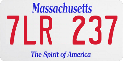MA license plate 7LR237