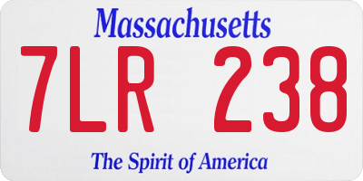 MA license plate 7LR238
