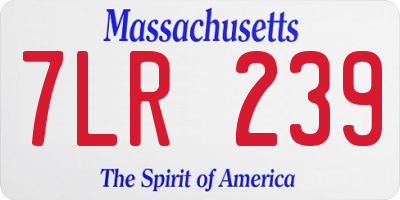 MA license plate 7LR239