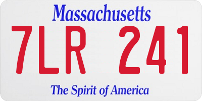 MA license plate 7LR241