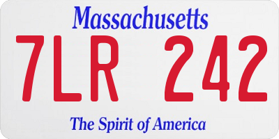 MA license plate 7LR242