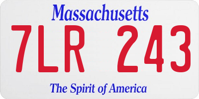 MA license plate 7LR243