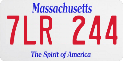 MA license plate 7LR244