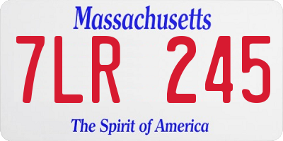 MA license plate 7LR245