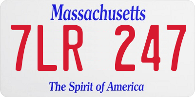 MA license plate 7LR247