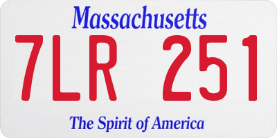 MA license plate 7LR251
