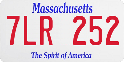 MA license plate 7LR252