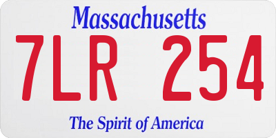 MA license plate 7LR254