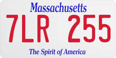 MA license plate 7LR255