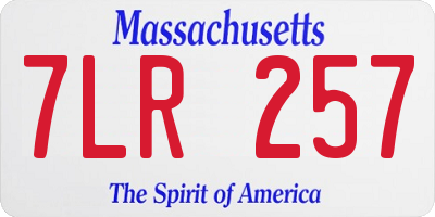MA license plate 7LR257