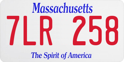 MA license plate 7LR258