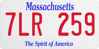 MA license plate 7LR259