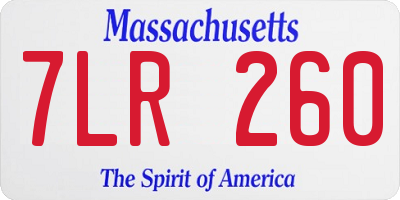 MA license plate 7LR260