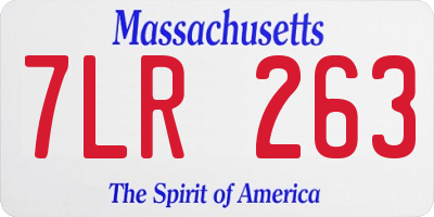 MA license plate 7LR263