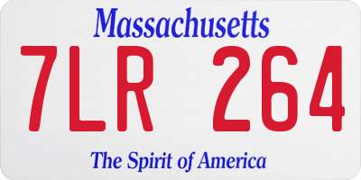 MA license plate 7LR264