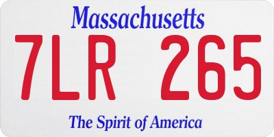 MA license plate 7LR265