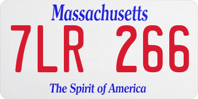 MA license plate 7LR266