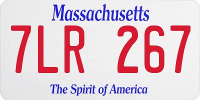 MA license plate 7LR267