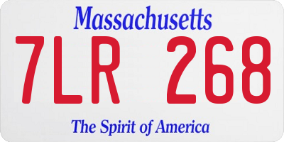 MA license plate 7LR268