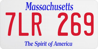MA license plate 7LR269