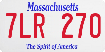 MA license plate 7LR270