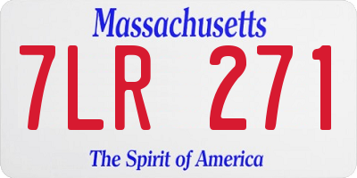 MA license plate 7LR271