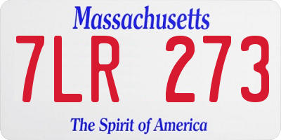MA license plate 7LR273