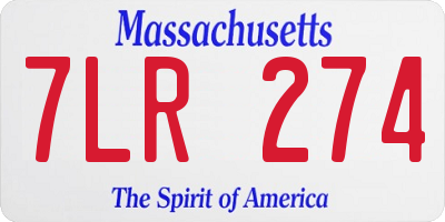 MA license plate 7LR274