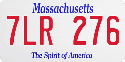 MA license plate 7LR276