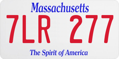 MA license plate 7LR277