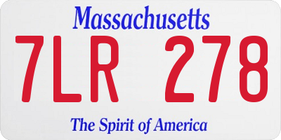 MA license plate 7LR278