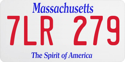 MA license plate 7LR279