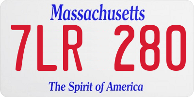 MA license plate 7LR280